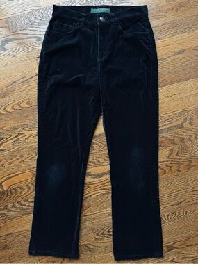 Ralph Lauren Jeans Co Vintage Y2K Cotton Black Velvet Straight Leg Pants 4P